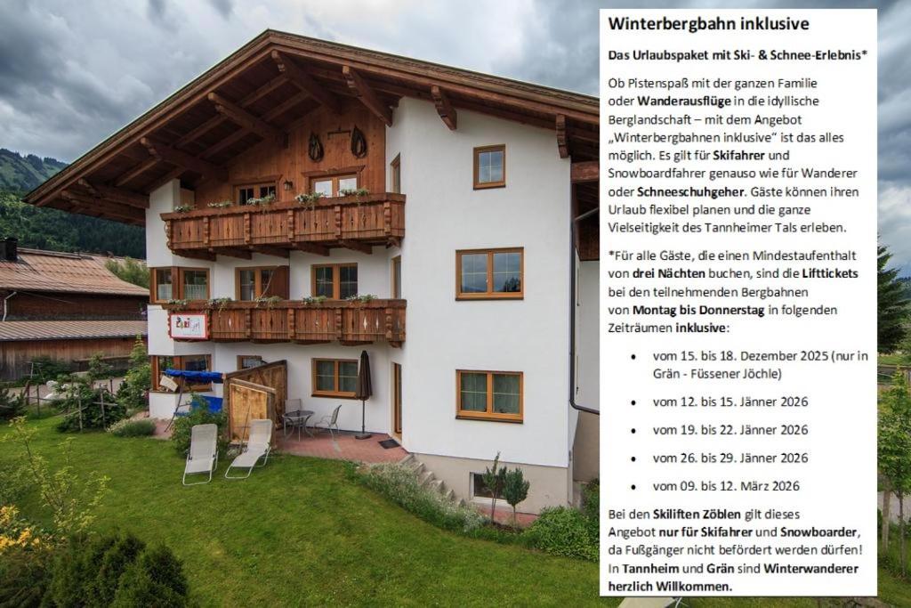 Ferienwohnungen Bauernhof Andreas Kleiner Tannheim Zewnętrze zdjęcie